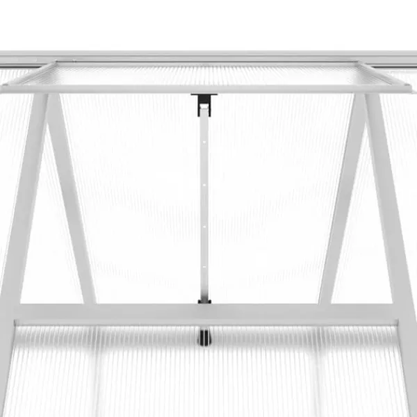 Drivhus^Drivhus med fundamentramme - Aluminium sølvfarvet | Størrelse: 224x169x202 cm