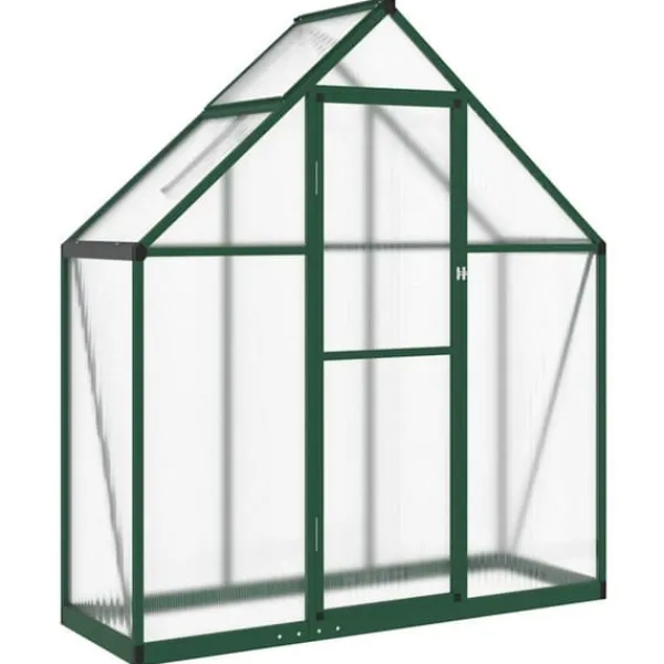 Outlet Drivhus med fundamentramme - Aluminium | Størrelse: 169x58x195 cm | Farve: Grøn Drivhus