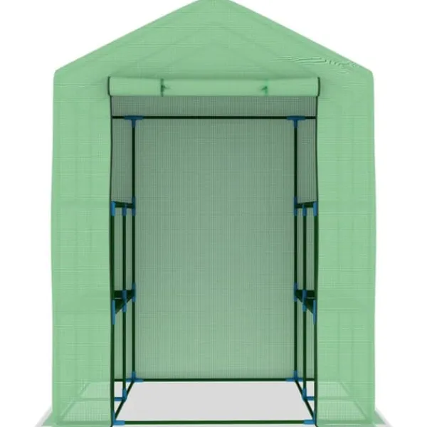 Best Drivhus med hylder 143x143x195 cm stål - Drivhus - Drivhuse - Home & Living Drivhus
