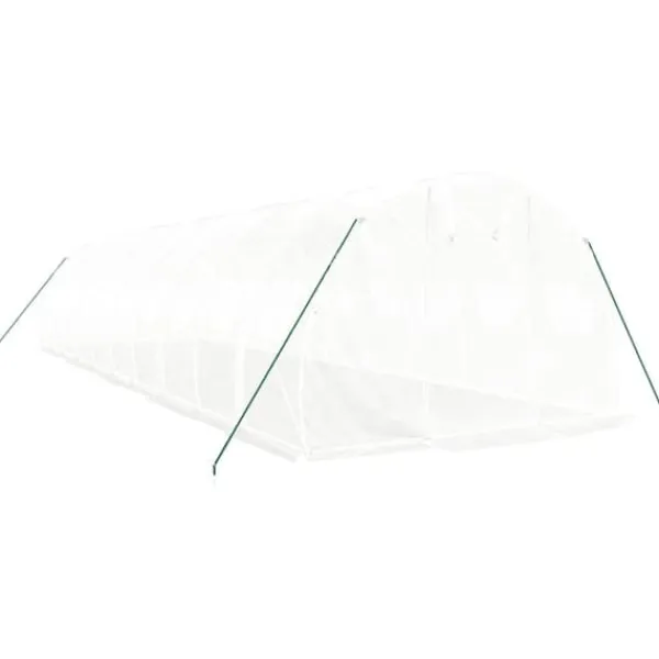 Discount Drivhus med stålstel 30 m² 10x3x2 m hvid - Drivhus - Drivhuse - Home & Living Drivhus