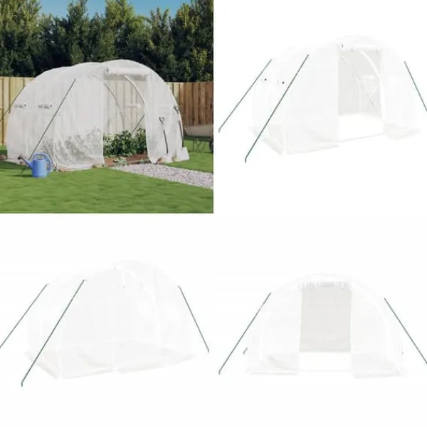 Discount Drivhus med stålstel 6 m² 3x2x2 m hvid - Drivhus - Drivhuse - Home & Living Drivhus