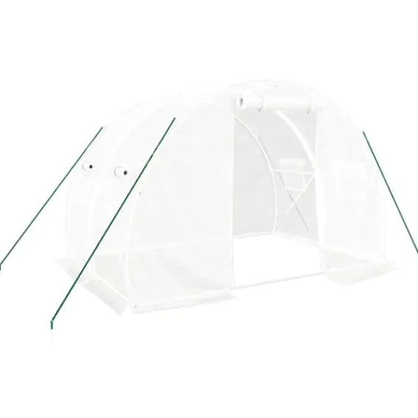 Discount Drivhus med stålstel 6 m² 3x2x2 m hvid - Drivhus - Drivhuse - Home & Living Drivhus