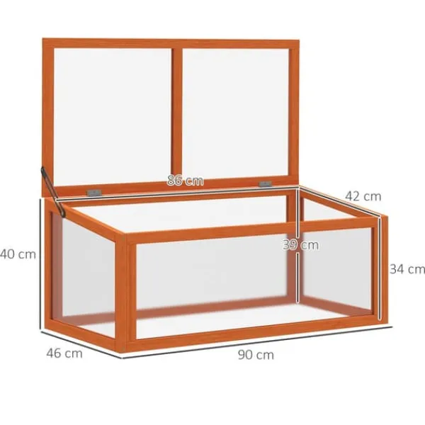 Drivhus^Drivhus til mistbænk, 90x46x40 cm, Orange