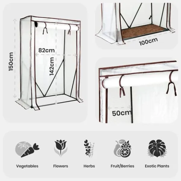 New Drivhus til tomater 100 x 50 x 150 cm Drivhus
