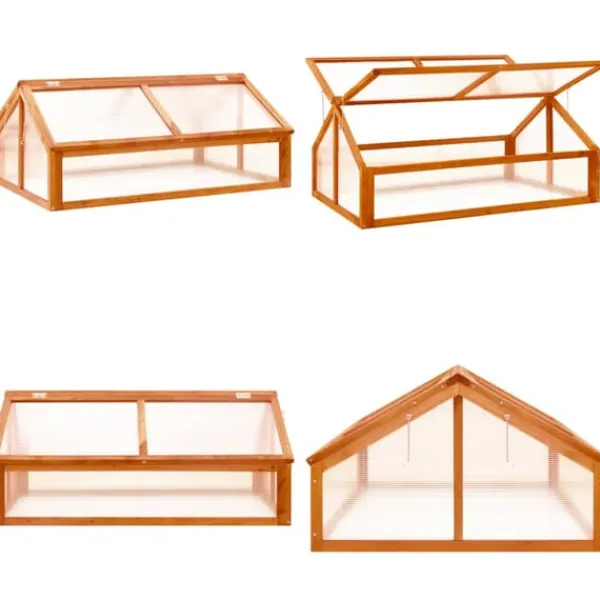 Drivhus^Drivhus 114x80x50 cm fyrretræ brun - Drivhus - Drivhuse - Home & Living