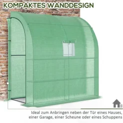 Clearance Drivhus, 200x100x215 cm, Grøn Drivhus