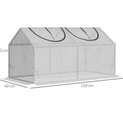 Drivhus, 120x60x60 cm, Hvid Drivhus