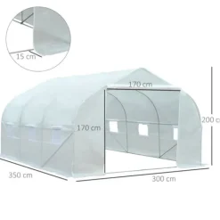 Sale Drivhus, 350x300x200 cm, Hvid Drivhus