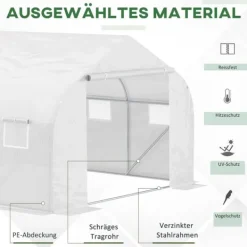 Sale Drivhus, 350x300x200 cm, Hvid Drivhus