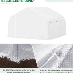 Sale Drivhus, 350x300x200 cm, Hvid Drivhus