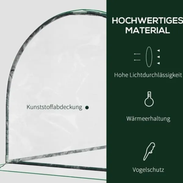 Drivhus^Drivhus 200x100x80 cm, stål/plast, med dør – drivbænk, grøn