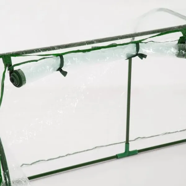 Drivhus^Drivhus 200x100x80 cm, stål/plast, med dør – drivbænk, grøn