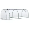 Drivhus^Drivhus 250x100x80 cm, stål/PVC, med dør – drivbænk til planteopdræt