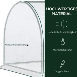 Drivhus^Drivhus 250x100x80 cm, stål/PVC, med dør – drivbænk til planteopdræt
