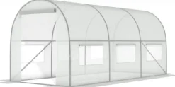 Viking Choice Drivhus^Drivhus 3x2x2 meter - hvidt - med 6 myggenet vinduer - 6m2