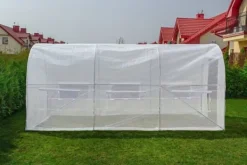 Viking Choice Drivhus^Drivhus 4,5x2x2 meter hvid - med 6 myggenet vinduer - 9m2