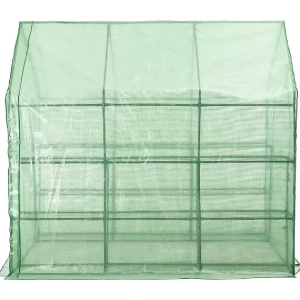 Drivhus^Drivhuse - Living drivhus med 12 hylder 143 x 214 x 196 cm stål