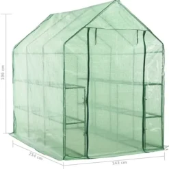 Drivhus^Drivhuse - Living drivhus med 12 hylder 143 x 214 x 196 cm stål