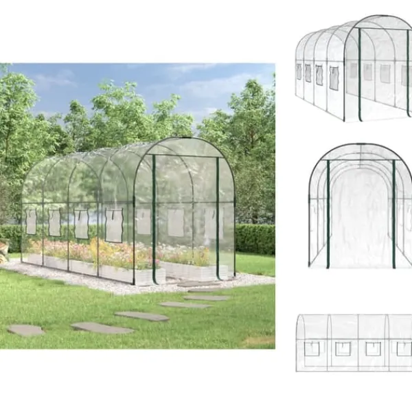 Drivhus^Drivhuse - Living drivhus 160x400x190 cm PVC og pulverlakeret stål transparent