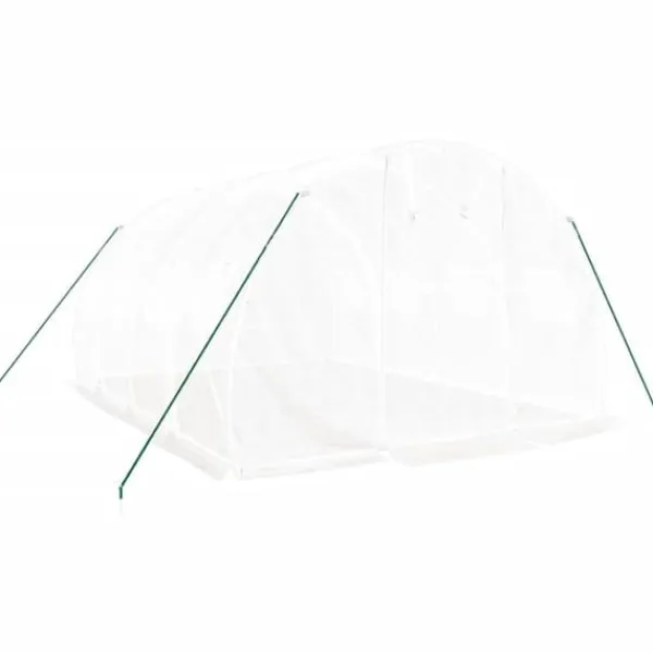 Online Drivhuse - Living drivhus med stålstel 12 m² 4x3x2 m hvid Drivhus