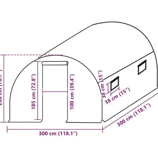 Drivhus^Drivhusovertræk 9 m² - Beskyt dine planter | Farve: Transparent | Størrelse: 3x3x2 m
