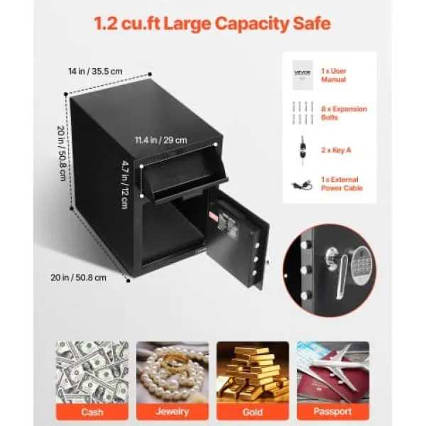 Discount Drop Safe, 50,8x35,5x50,8 cm, Sort, Stål Pengeskabe