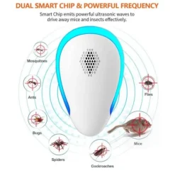Sale Dual Ultrasonic Myggskrämma med LED Insektmiddel & Dyreafvisende Middel
