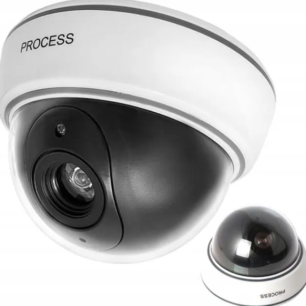 Falske Overvågningskameraer^Dummy-kamera dome LED IR Large – realistisk legetøjskamera med blinkende rød LED, væg- og loftmontering