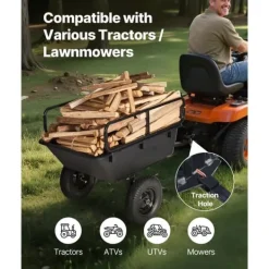 Haveværktøj^Dump Trailer 10 cu. ft, 500 lbs trækbare plastikhavetrailervogn, til ATV
