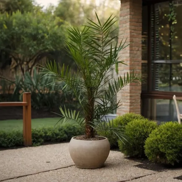 Krukkeplanter Indendørs^Dværgdaddelpalme - Phoenix roebelenii - Højde 80-90cm - ⌀21cm