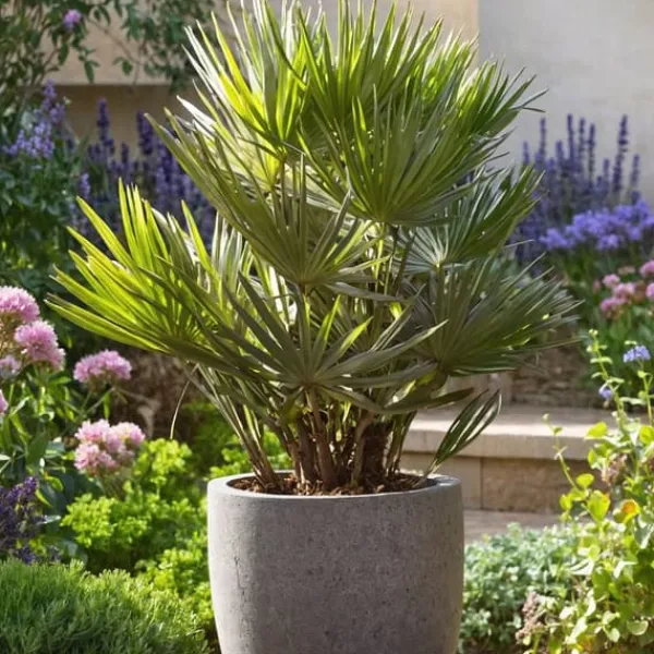 Krukkeplanter Indendørs^Dværgpalme - Chamaerops 'Vulcano' - Højde 45-55cm - ⌀24cm