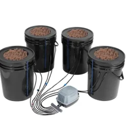 Kit Til Plante- & Urtedyrkning^DWC Hydroponics Vækstsystem, Dybvandskultur med Top Drip, 4 Spande, Effektiv Vækst, Hydroponisk Havearbejde