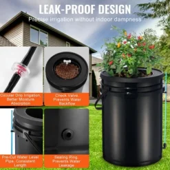 Kit Til Plante- & Urtedyrkning^DWC Hydroponics Vækstsysten, Dybvandskultur med Top Drip, 2 Spande, Effektiv Vanding, Robust Design