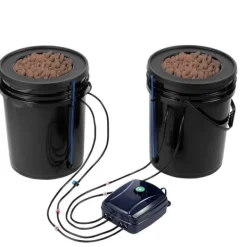 Kit Til Plante- & Urtedyrkning^DWC Hydroponics Vækstsysten, Dybvandskultur med Top Drip, 2 Spande, Effektiv Vanding, Robust Design