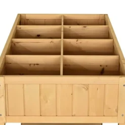 Hot Dyrkningsbord med 8 rum & afløb, hylde, massivt grantræ, 110x46x76 cm Plantningsbænke