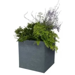 Krukker & Plantebeholdere^EDA Fyrkantig Kruka Grafit - 39 x 39 x 43 cm - 31 L - Träkolsgrå