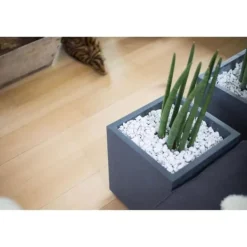 Krukker & Plantebeholdere^EDA Fyrkantig Kruka Grafit - 39 x 39 x 43 cm - 31 L - Träkolsgrå