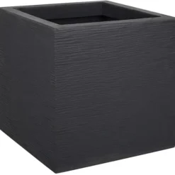 Clearance EDA PLASTIQUE Graphit Up Fyrkantig blomlåda - 21 L - 29.5 x 29.5 x 29.5 cm - Antracitgrå Krukker & Plantebeholdere