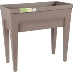 Plantningsbænke^EDA Vegetabilisk trädgård med City Veg-bord & bord - 73 x 38,5 x H 68 cm - 57 L - Taupe