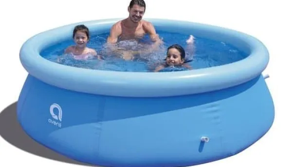 Best Ekstra Stor Oppustelig Pool med Filterpumpe, Overdækning og Tilbehør – 305 cm Diameter, 3618 L Kapacitet Pooler