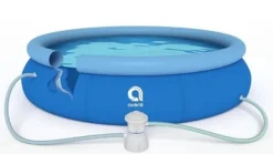 Best Ekstra Stor Oppustelig Pool med Filterpumpe, Overdækning og Tilbehør – 305 cm Diameter, 3618 L Kapacitet Pooler