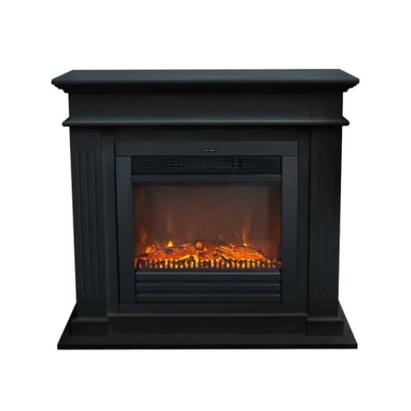 Best Elda ELU-MDB el-komfur - Sort MDF pejsestel - 1400 Watt varme - fjernbetjening Pejse