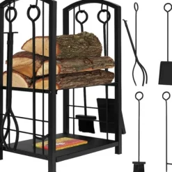 Discount Eldestativ / Ildværktøj - 5-dele Tilbehør Til Brændeovne & Pejse