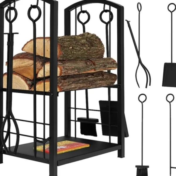Discount Eldestativ / Ildværktøj - 5-dele Tilbehør Til Brændeovne & Pejse