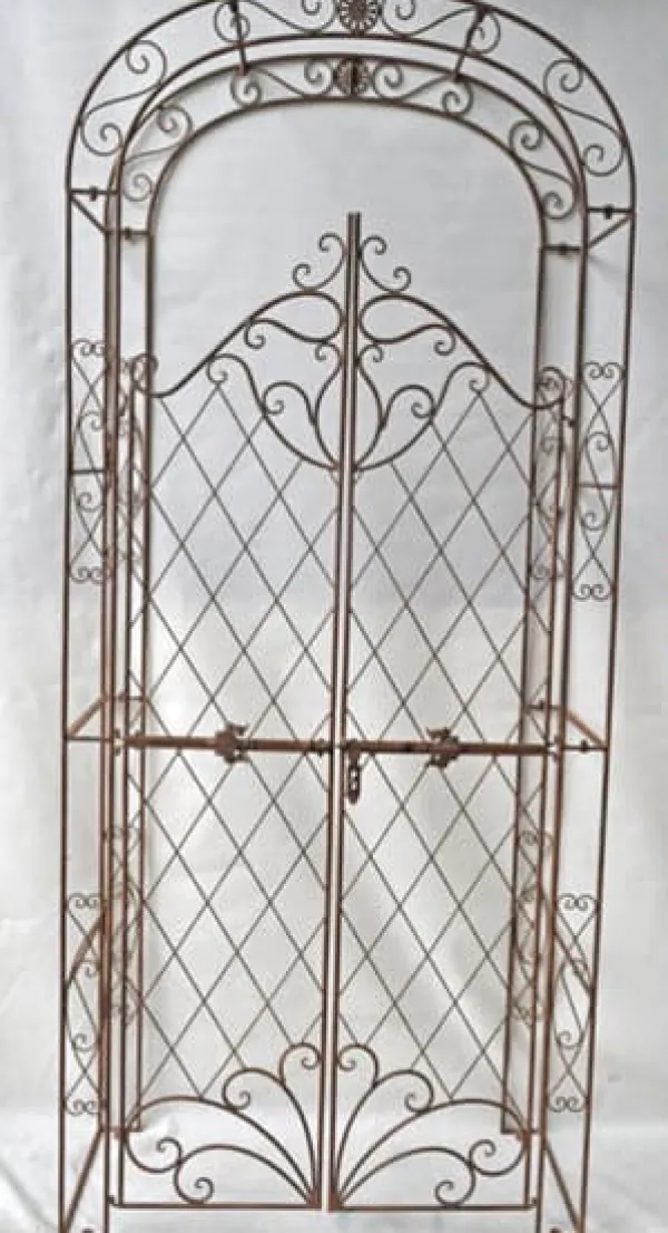 Outlet Elegant Garden Arch med hegn - Kundestop - Holdbar jernkonstruktion Buer, Spalier, Lysthuse Uden Tag