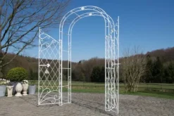 Outlet Elegant Garden Arch med hegn - Kundestop - Holdbar jernkonstruktion Buer, Spalier, Lysthuse Uden Tag