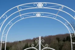 Outlet Elegant Garden Arch med hegn - Kundestop - Holdbar jernkonstruktion Buer, Spalier, Lysthuse Uden Tag