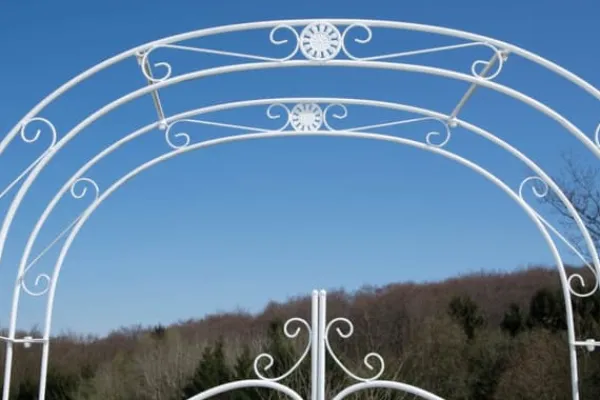 Outlet Elegant Garden Arch med hegn - Kundestop - Holdbar jernkonstruktion Buer, Spalier, Lysthuse Uden Tag