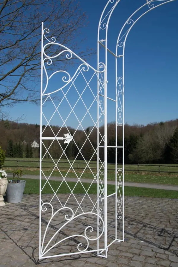 Outlet Elegant Garden Arch med hegn - Kundestop - Holdbar jernkonstruktion Buer, Spalier, Lysthuse Uden Tag
