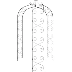 Krukker & Plantebeholdere^Elegant havebue i stål - Ideel til roser og klatreplanter | Ø180x255 cm | Farve: Sort
